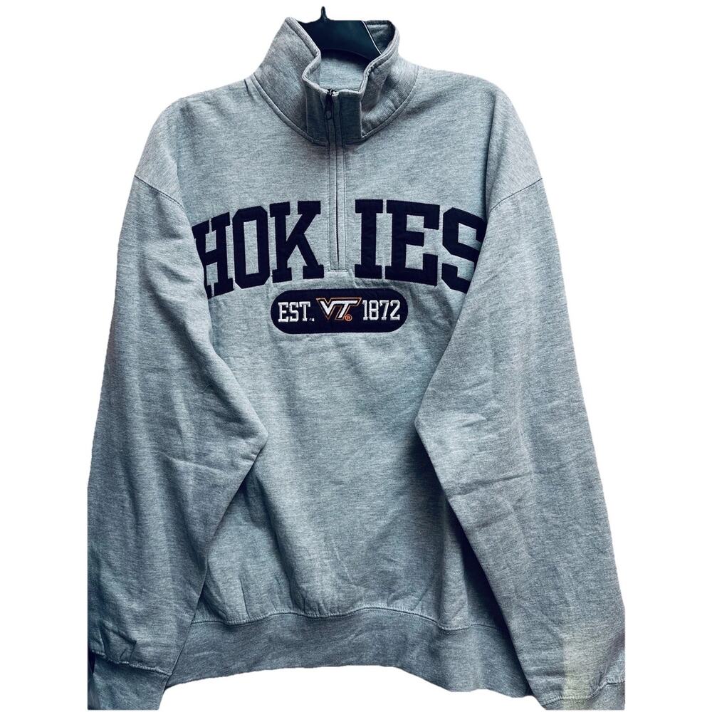 Virginia Tech Hokies Blue84 Men's Large 1/4 Zip Pullover Sweatshirt Fan Shirt